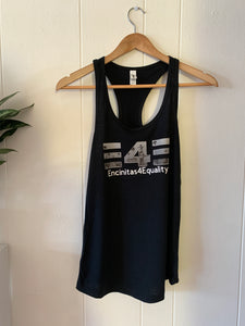 Women's Black Front E4E Logo Tank