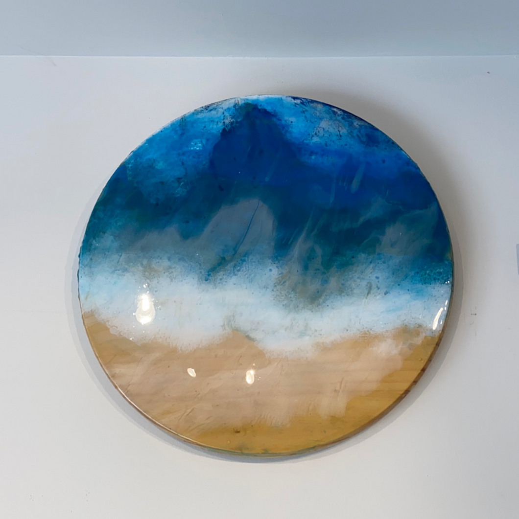 Salty.Sol - Large wood resin round Tide Push